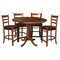 International Concepts 36 in. Round Extension Dining Table with 4 Emily Counter Height Stools - 5 Piece Set K581-36RXT-S6172-4 - alternate 2